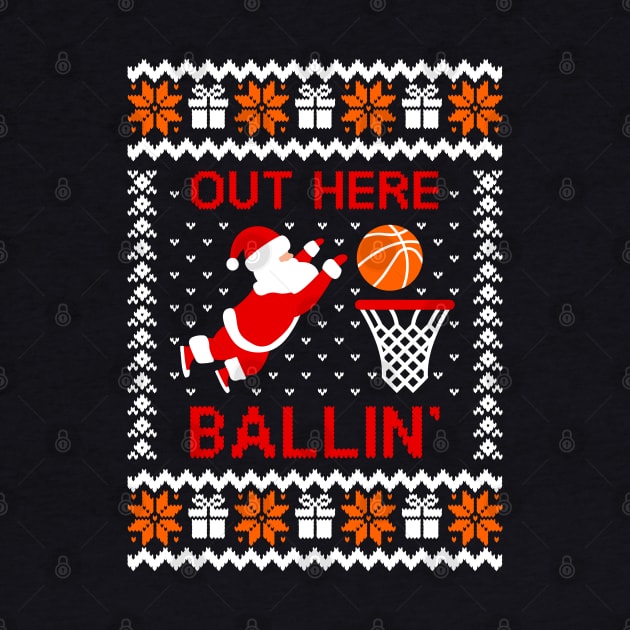 Christmas Basketball White And Orange by Hobbybox